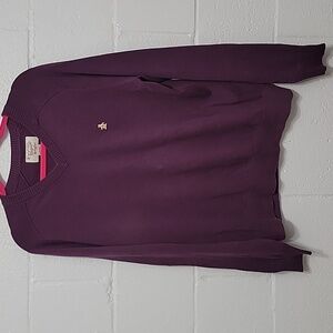 Original Penguin Men’s Purple V-Neck Cotton Sweater Medium Classic Logo